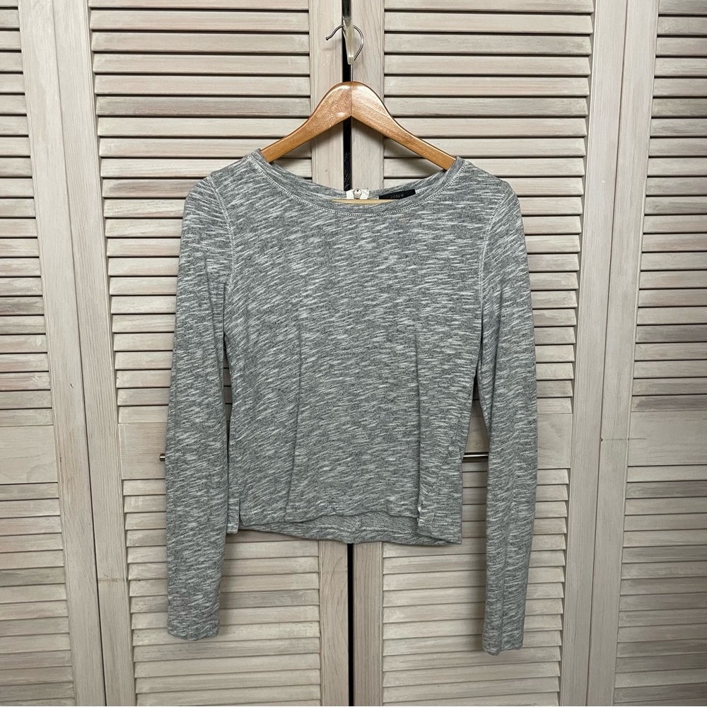 J Crew Grey sweater with zipper back, size small